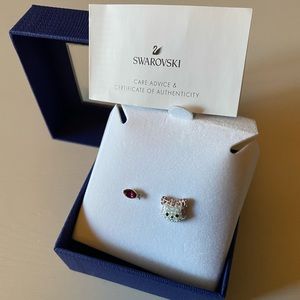 NEW in box, Never Worn Swarovski Cat and Fish Earring Studs Set
